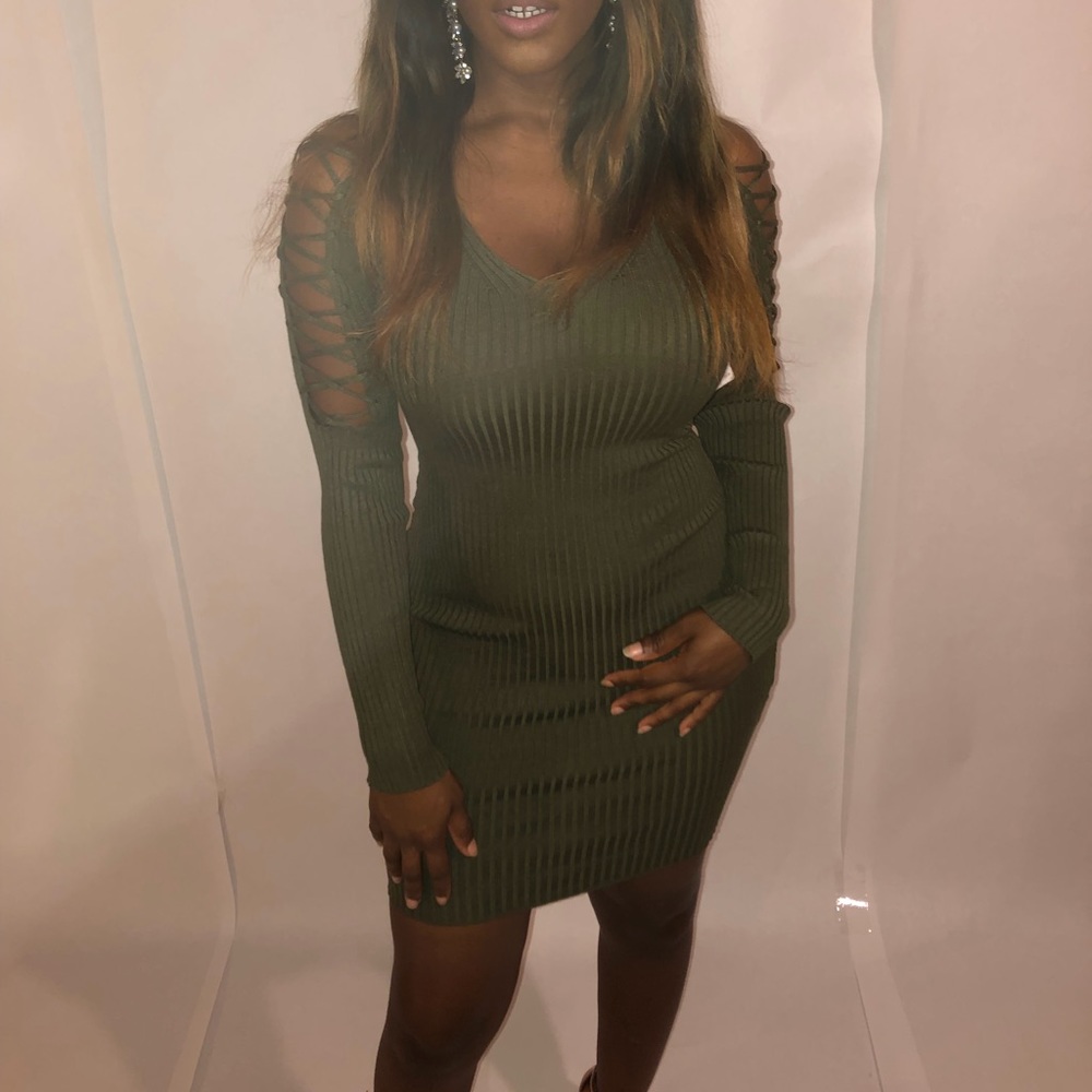 Olive Sweater Dress